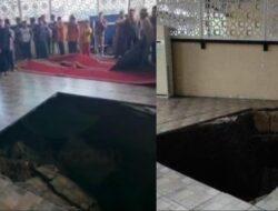 Viral Lantai Masjid di Medan Amblas saat Salat Jumat, 2 Orang Luka