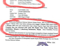 SPMT Ilegal Disdik Sulsel, Ditandatangani Kadis, Kacabdis Mengaku Tak Tahu, Ketum Perjosi Tegaskan, Polisi Jangan Mau Diperintah Terperiksa!